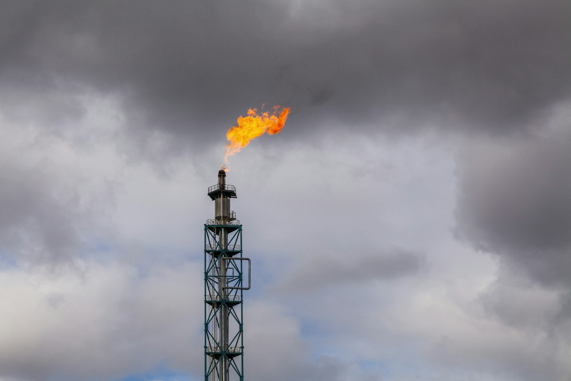 Oil Refinery factory at the cloudy sky, petrochemical plant, Petroleum